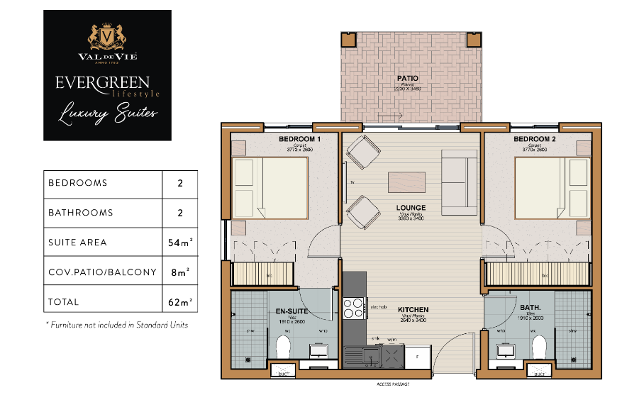 To Let 2 Bedroom Property for Rent in Val De Vie Estate Western Cape